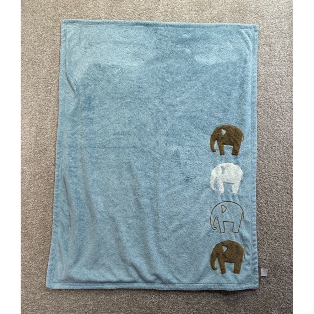 Dwell Studio For Target Elephants Blue Brown Baby Blanket Elephant